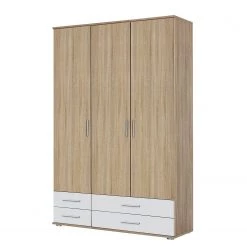 Rauch Blue Armoire Rasant-Extra I - portes battantes - Imitation chêne de Sonoma / Blanc alpin - Largeur : 127 cm - Sans portes miroir