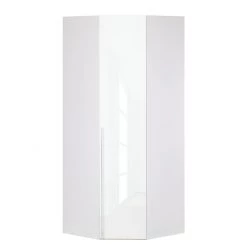 Express Möbel Armoire d'angle Brooklyn VI - Blanc polaire / Laqué blanc - 216 cm