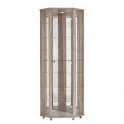 Fredriks Vitrine d'angle Amalia II - Éclairage inclus - Imitation frêne foncé - Imitation chêne de Sonoma