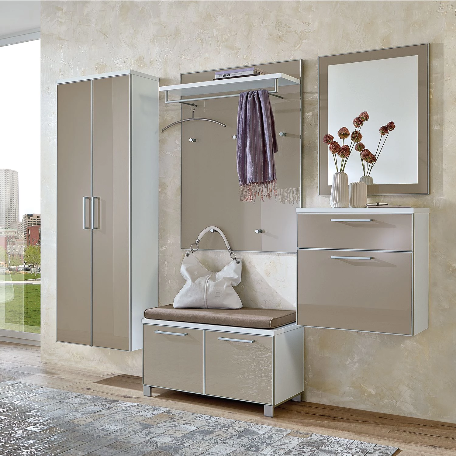 Voss Armoire murale Alavere - Taupe / Blanc – Image 3