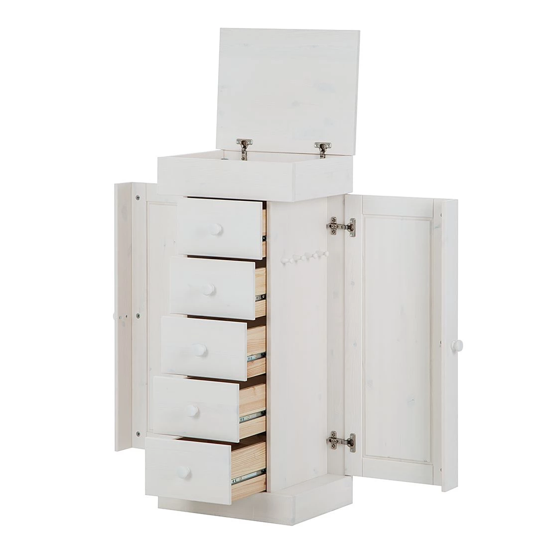 Maison Belfort Armoire à bijoux Amata - Pin massif Blanc – Image 4