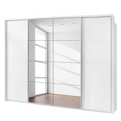 Mooved Armoire à portes coulissantes Balai - Avec système d'ouverture synchronisée - Blanc