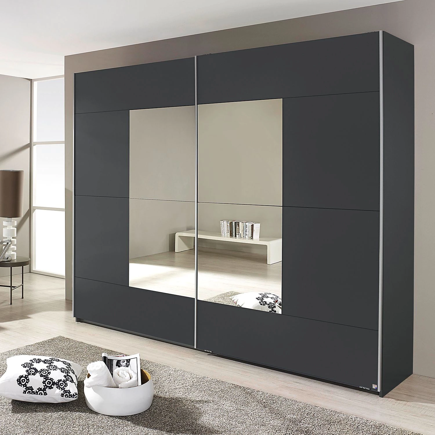 Rauch Blue Armoire à portes coulissantes Crato - Gris métallisé - Largeur : 175 cm – Image 2