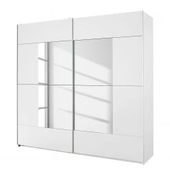 Rauch Blue Armoire à portes coulissantes Crato - Blanc alpin / Verre de miroir - Largeur : 218 cm