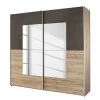 Rauch Blue Armoire à portes coulissantes Crato - Imitation chêne de San Remo / Gris métallisé - Largeur : 175 cm