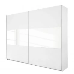 Rauch Blue Armoire à portes coulissantes Loriga - Blanc alpin / Verre blanc - Largeur : 175 cm
