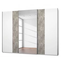 Rauch Blue Armoire à portes coulissantes Siegen - Blanc alpin / Gris minéral