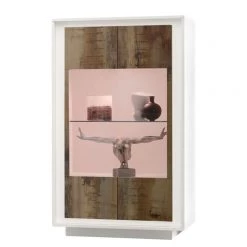 LC Spa Vitrine Forenza - Marron clair / Blanc