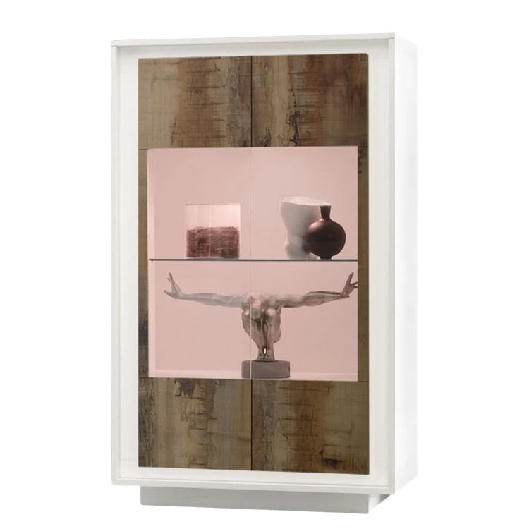 LC Spa Vitrine Forenza - Marron clair / Blanc