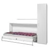 Loftscape Ensemble lit mural Godia II - Blanc - Matelas à ressorts Bonnell